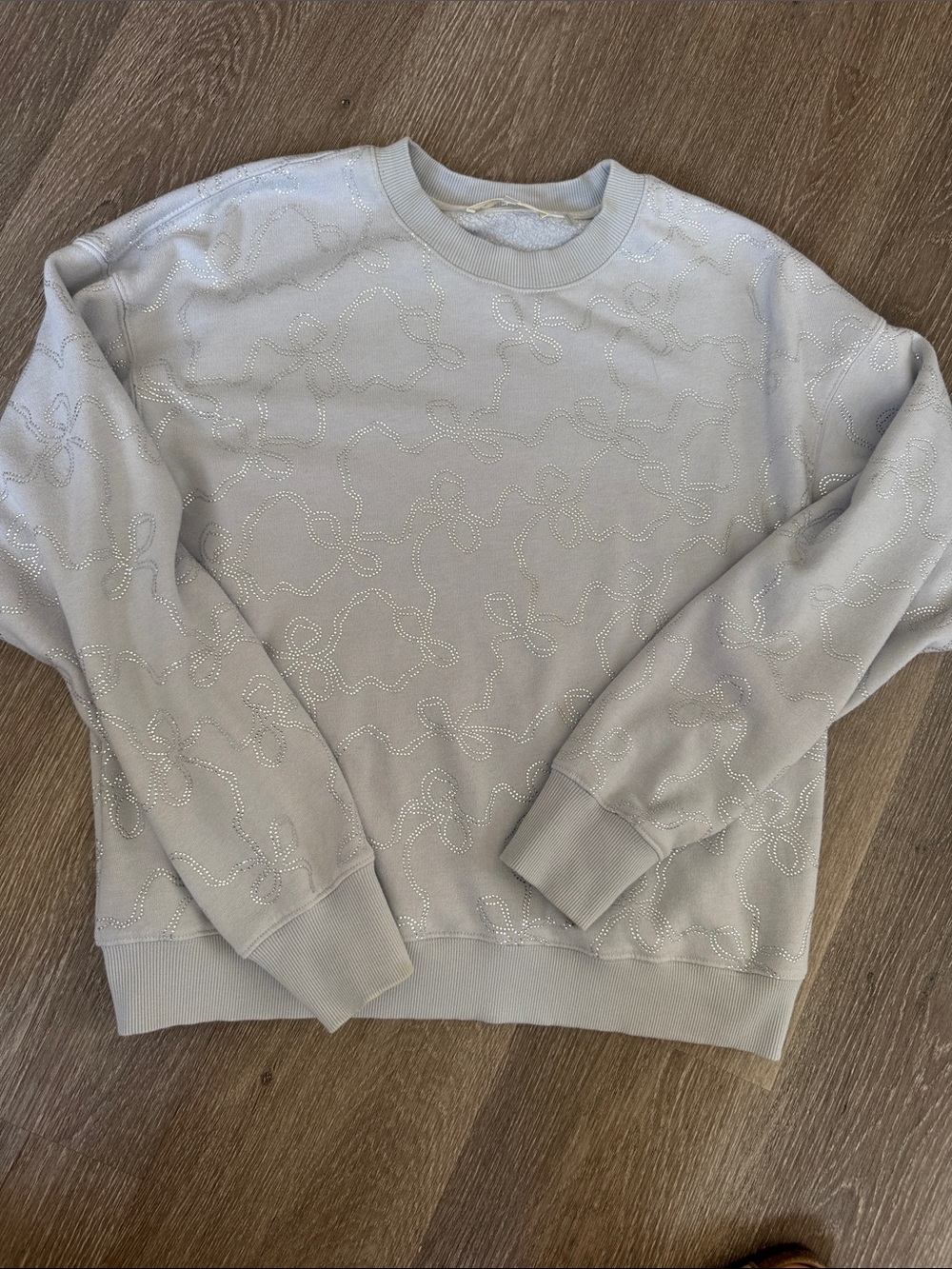 Love Shack Fancy Light Blue Crewneck Sweater